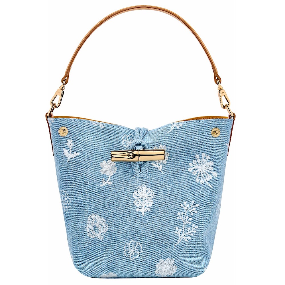 NEW🔥LONGCHAMP XS Le Roseau Denim Bucket Bag🔥